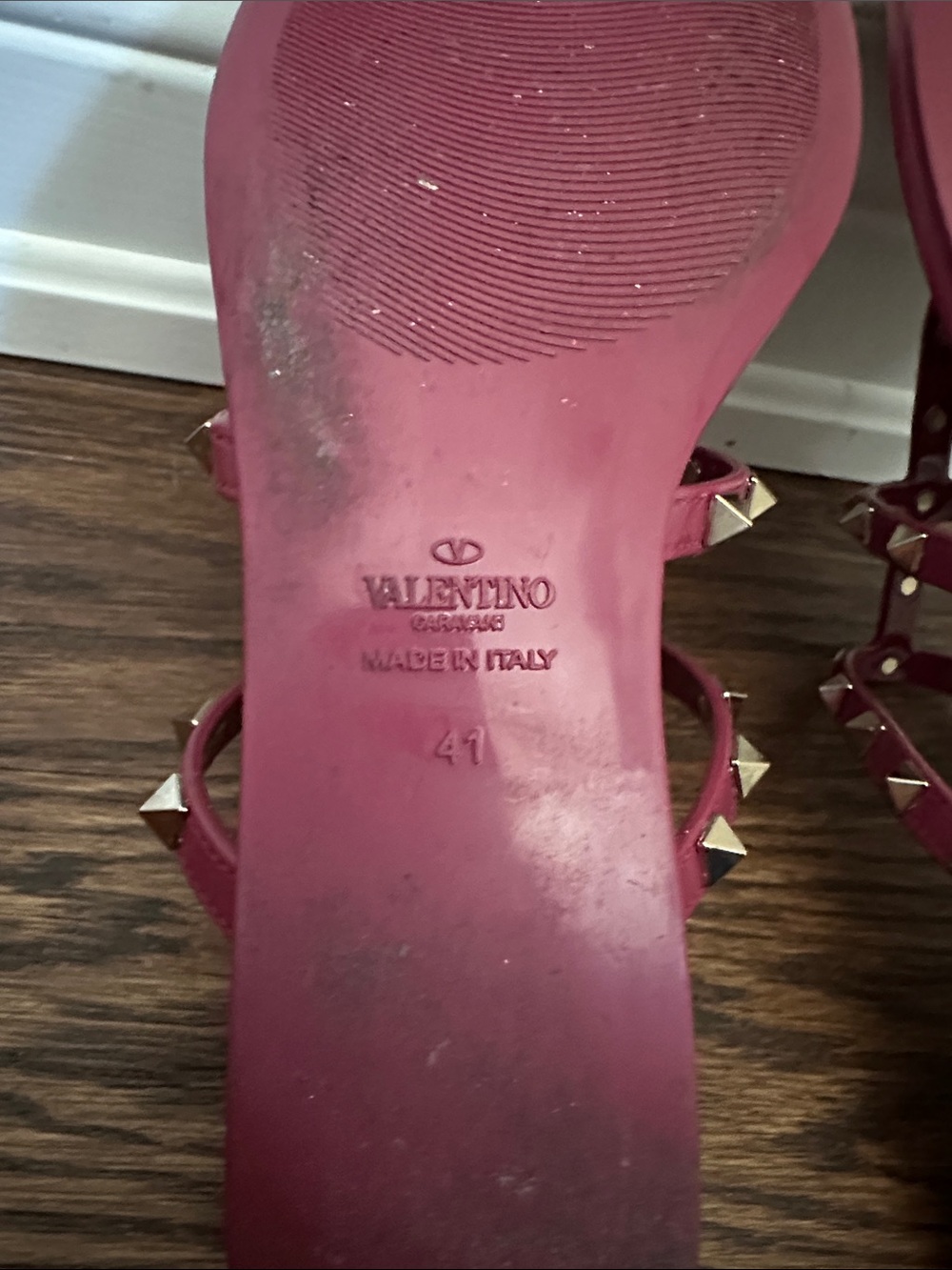 Valentino Pink Jelly Studded Thong Sandals - Picture 12 of 14